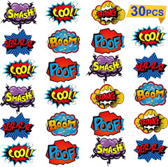 30 Pieces Hero Party Decorations Sign Cutouts Superhero Birthday Supplies Props!