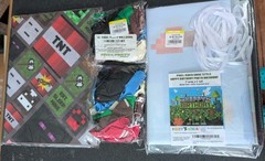 Minecraft Party Supplies Lot/Bundle 1 Backdrop, 2pk Balloons, Wrapping Paper.
