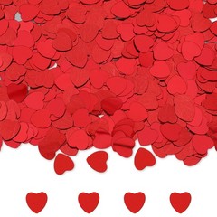 50g Red Metallic Foil Sequins Heart Valentines Day Glitter Confetti