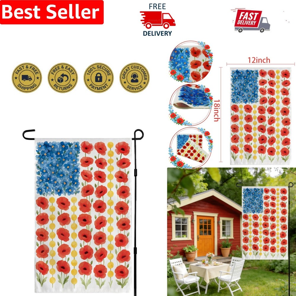 Weather-Resistant 12×18 Patriotic Flag – Ideal for Memorial Day & 4th of July