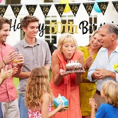 MAGLAUG 50th Birthday Decorations Banner 5 inches x 7 inches,