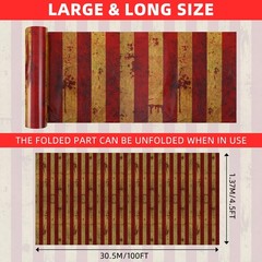 Dandat 100 Ft Long Creepy Carnival Tablecloth Roll for Halloween Bloody Circus
