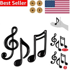 Molded Plastic Notes Black Set 3 Dynamic 3D Music Symbols Stage Party Home Decor