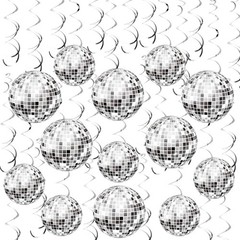 54 Pieces Disco Party Decorations Disco Ball Hanging Swirls 70s Party Hanging…
