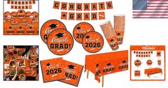 Complete Graduation Tableware Set in Orange