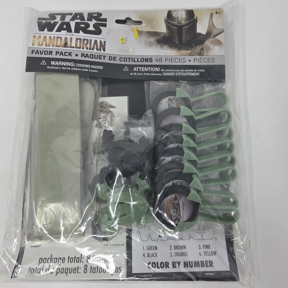 Lot of 2 Disney Star Wars Mandalorian: The Child Party Favor Pack – 48pc Set.NEW