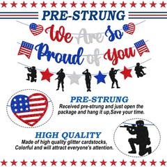 Military Going Away Party Decorations We Are So Proud of You Banner Blue