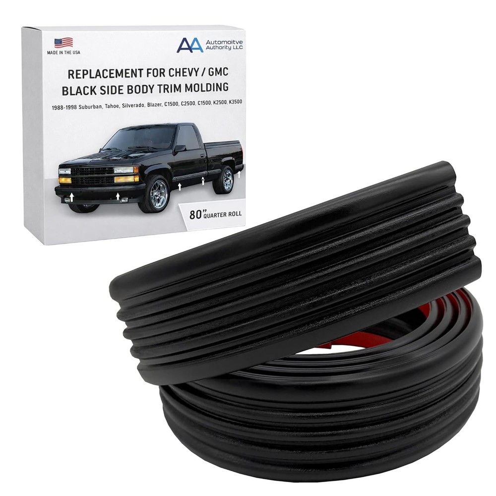 Black Side Body Trim Molding Compatible with 1988-1998 Chevy GMC Tahoe