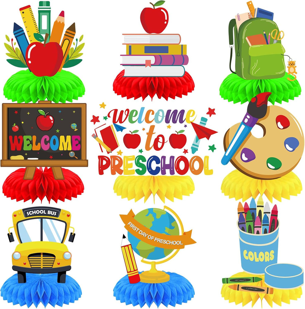 First Day of School Decor – 9 PCS Back to School Table Decorations Welcome Back