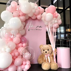 Pink Balloons Light Pink Balloons, Pink and White Clear Balloon 50pcs 12 Inch…
