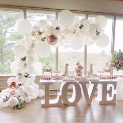 130PCS White Balloons Garland Arch Kit, Different Sizes 18 12 10 5 Inch Latex Ba