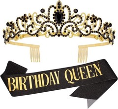 Floral Rhinestone Crown & Sash Set – Glamorous Accessories for Any Occasion