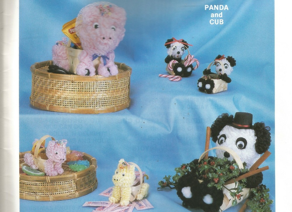 Chenille Animal Baskets Easter Decoration Craft Patterns Bunny Duck Dog Bear G95