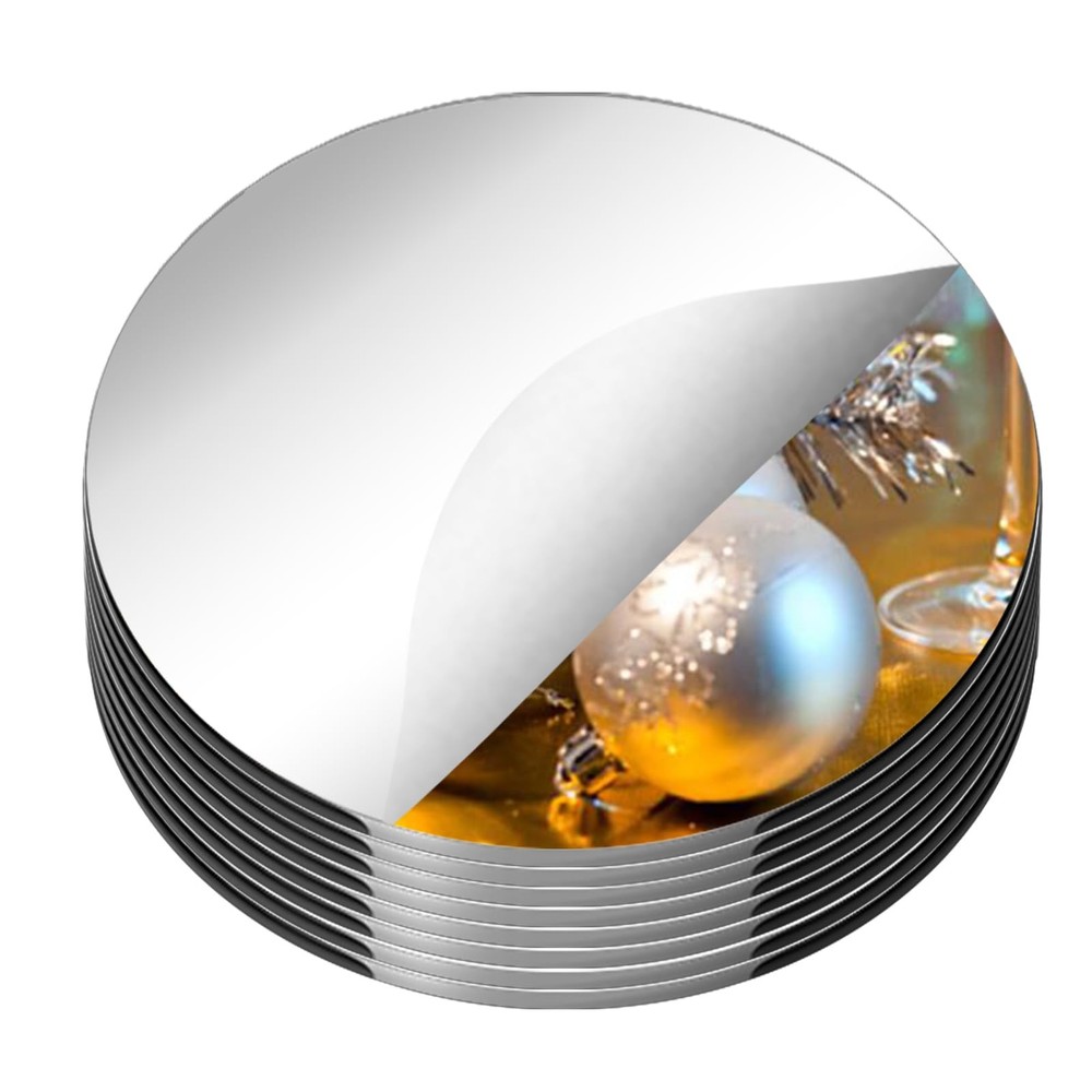 18 Pack Round Mirrors Centerpieces Circle Tables Tray Candle Plates Acrylic 6 In