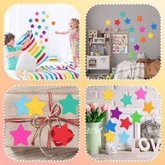Star Paper Cutouts 3.9 Inch Assorted Colors School Bulletin Board 720 PCS