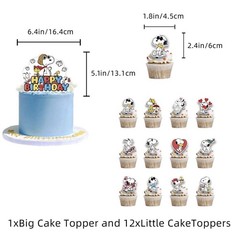 Peanuts Snoopy Birthday Party Set Balloons (16) Banner Cake & Cupcake Toppers 12