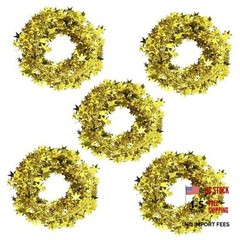 5 Rolls 130 Ft Gold Tinsel Stars Brace Star Tinsel Wire Garland for Home