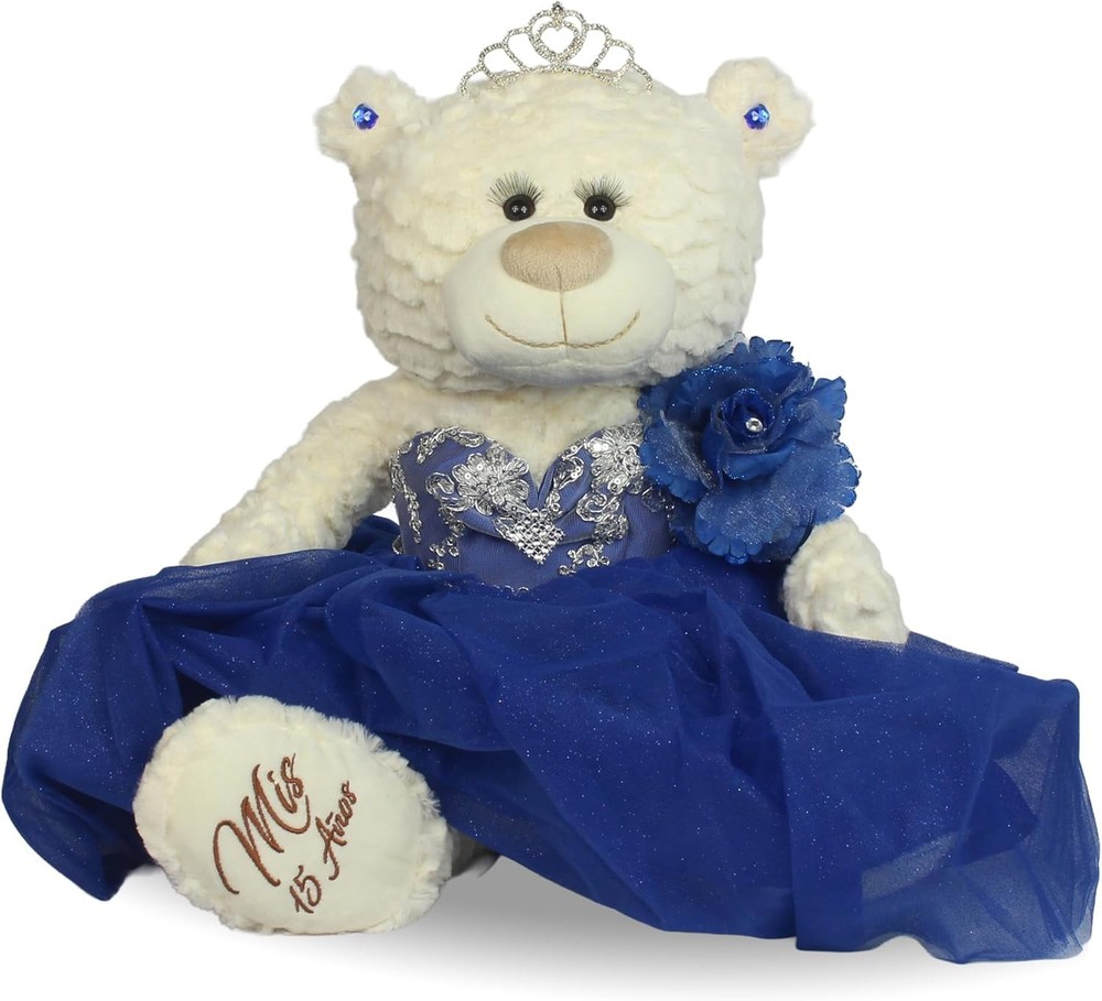 Large 20” Quinceañera Teddy Bear Centerpiece – Elegant Dress, Oversized Keepsake