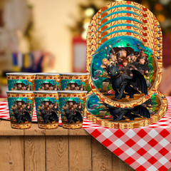 How Train Dragon Party Supplies happy birthday centerpiece decoration cup plate