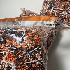 Halloween Shred 12 Oz (three 4 oz bags) Orange Black White Celebrate It Witchy