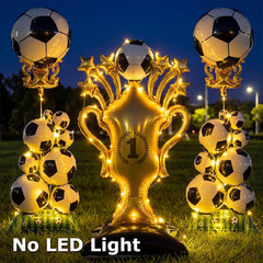 5 Pcs Soccer Balloons Party Decorations Set, Extra Large Trophy & World Cup Foil