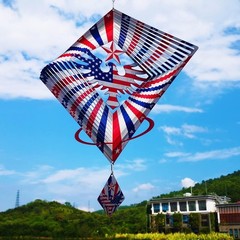 Wind Spinner Patriotic Eagle Flag Stainless Steel 3D Reflective Outdoor Garde…