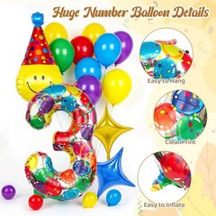 47Pcs 3rd Birthday Decorations for Boys Girls Number 3 Balloon Happy Birthday…