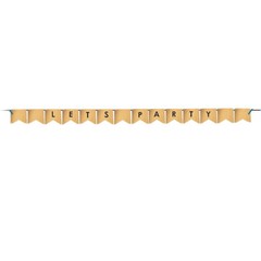 Talking Tables Customizable Party Banner Kit New In Box 10 Feet Gold 14 Pennants