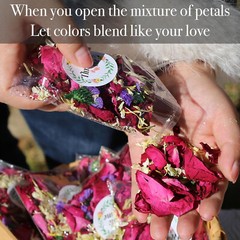 52 Pack Mix Biodegradable Confetti, Real Rose Petals for Weddings Dried Flower