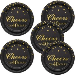 Elegant 7-Inch Disposable Paper Plates – Perfect for 40th Birthday Celebrations