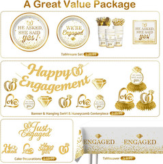 Engagement Party Decorations He Asked She Said Yes Just Engaged Party Decor | Ha
