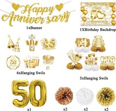 Happy Anniversary Decorations, Wedding Anniversary Decorations- Anniversary B…