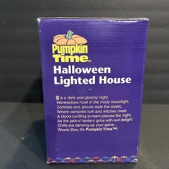 Halloween Lighted House Porcelain Mania Manor Pumpkin Time Great Condition