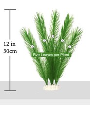 Aquarium Decorations 3Pcs Fish Tank Artificial Green Water Plants Made of Sil…
