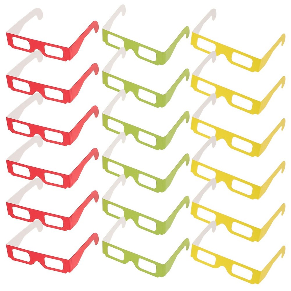 36Pcs Lightweight 3D Paper Eyewear for Kids Party Reusable Assorted Colors