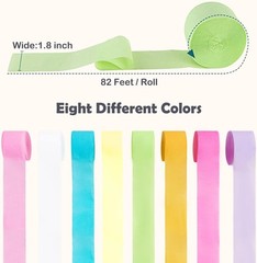 Pastel Birthday Party Decorations Pastel Crepe Paper Streamers 8 Rolls Pastel…