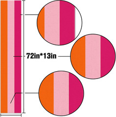 Hot Pink and Orange Party Decoration Table Runner for Graduation Sunset Birthday