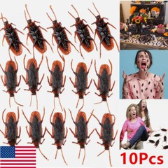 10X Prank Fake Roaches Plastic Cockroaches Creepy Roach Bugs Party Game Toy Gift