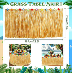 Luau Party Decorations, Grass Table Skirt for Tropical Hawaiian Party Decoration