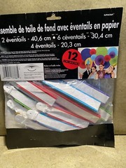 Amscan 12 Piece Multi-Colored Paper Fan Photo booth Backdrop Kit