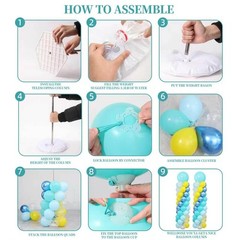 Blue and Yellow Balloon Column Kit Set of 2 with Balloons