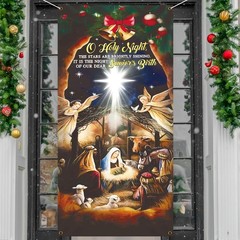 Christmas Door Cover 71 inches by 35 inches, Nativity Cover-1