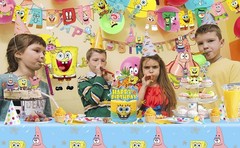 SpongeBob Party Decorations SpongeBob Birthday Supply Cake Topper Banner Balloon