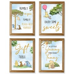 4PCS Winnie Table Sign Centerpieces – the Pooh 8×10 inches, Winnie-sky
