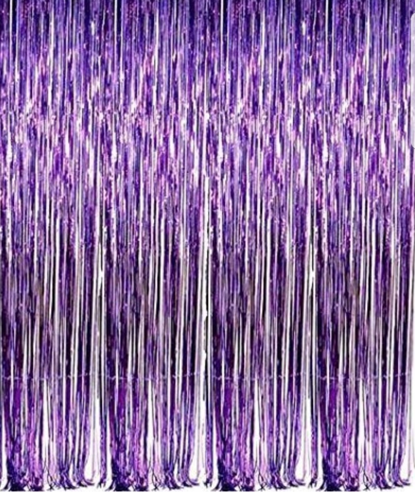 Purple Foil Fringe Door & Window Curtain Party Decoration 3′ X 8′