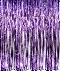 Purple Foil Fringe Door & Window Curtain Party Decoration 3′ X 8′