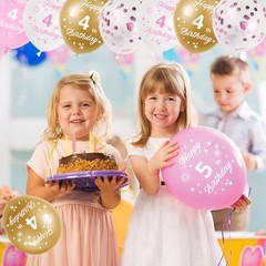 Pink Goldth Birthday Balloons for Girls – 12inch 16pcs Happyth 4 Pink-gold
