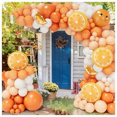 Little Cutie Baby Shower Decorations Orange Balloon Garland Arch Kit 173pc Party