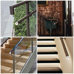 2 Pcs Metal Handrail End Caps Round Plug Covers for Wood Rail Tubing