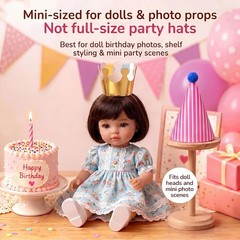 DIY Mini Birthday Party Hats for Kids – Assorted Designs with 9 Hats and Crowns